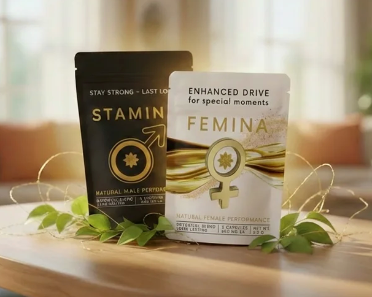 STAMINA & FEMINA Couples Bundle | Plant-Based Intimacy Supplements for Him & Her | NexEros